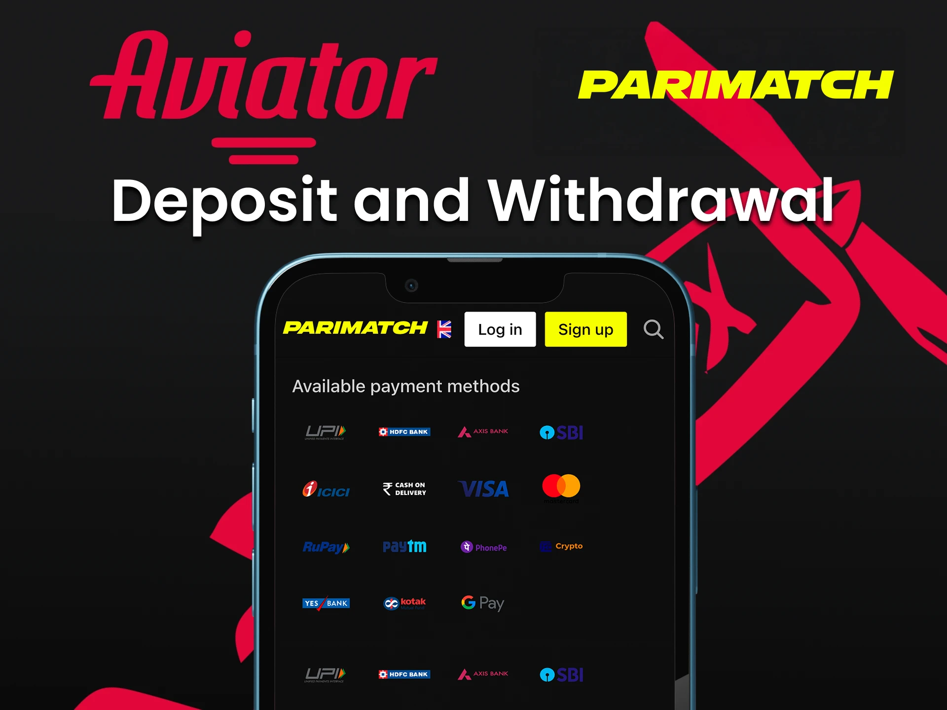 Deposit and withdraw funds to play Aviator at Parimatch.