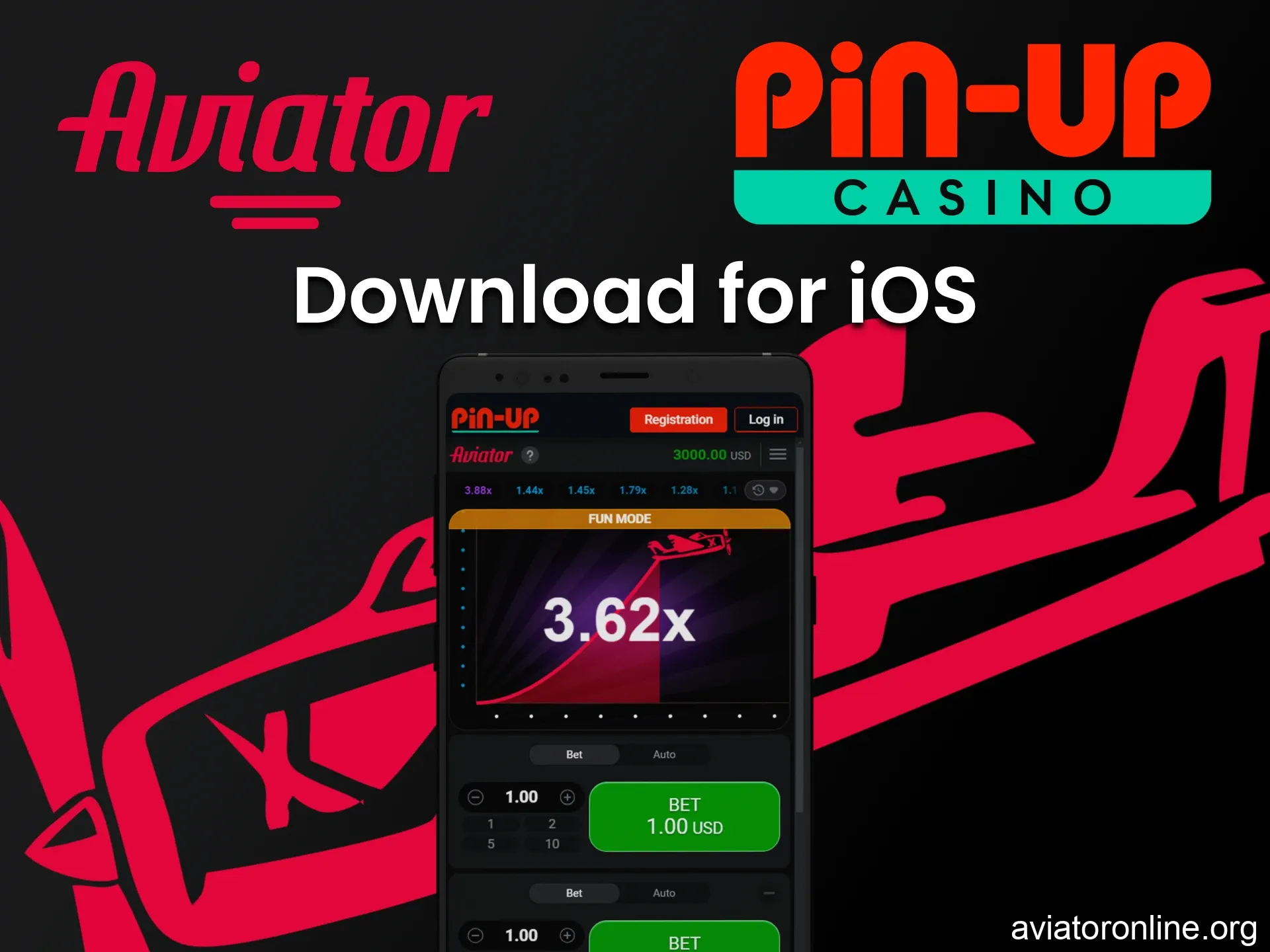 Download the Pin Up app for iOS to play Aviator.