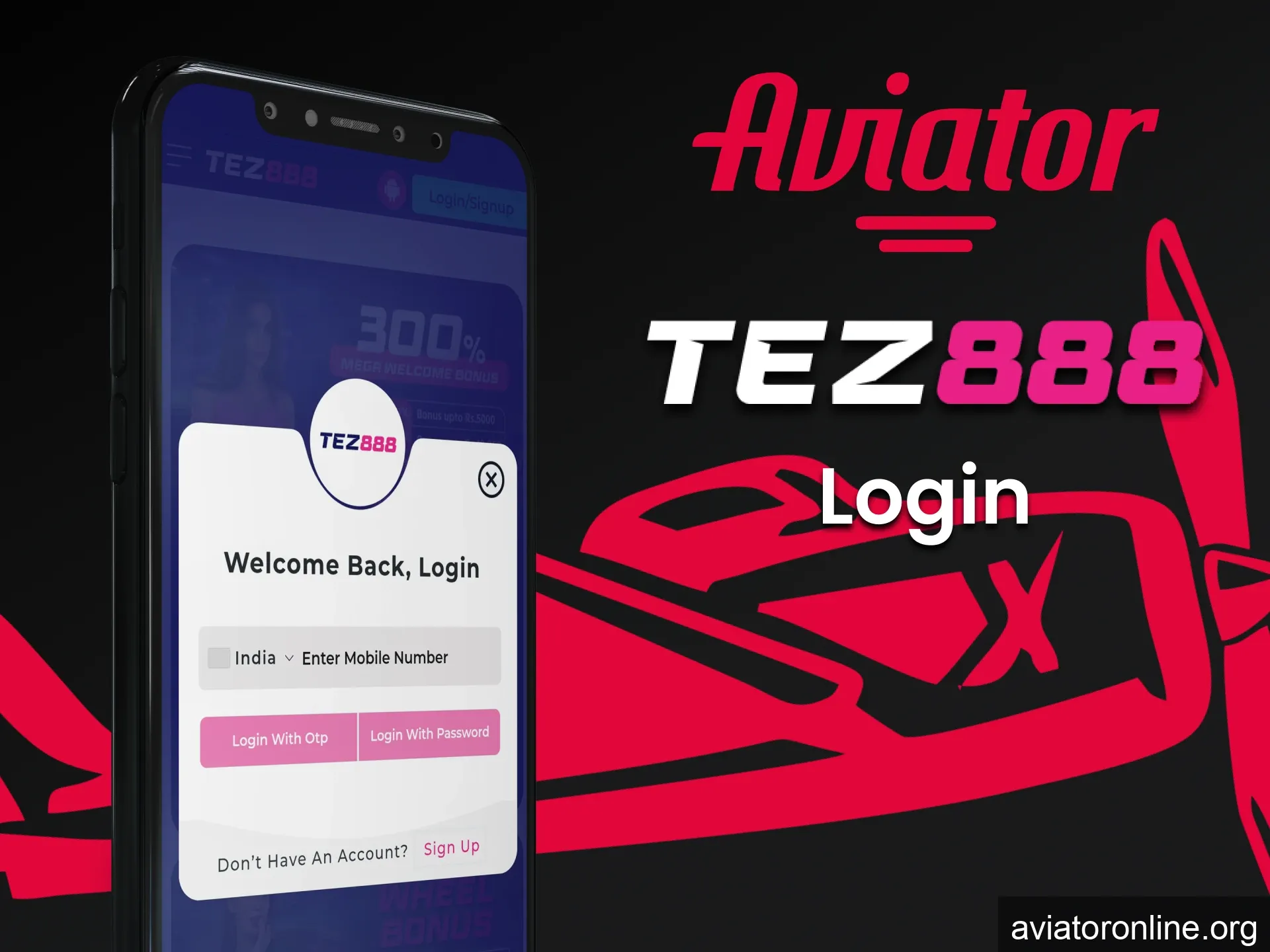 Log in to your account in the Tez888 application to play Aviator.