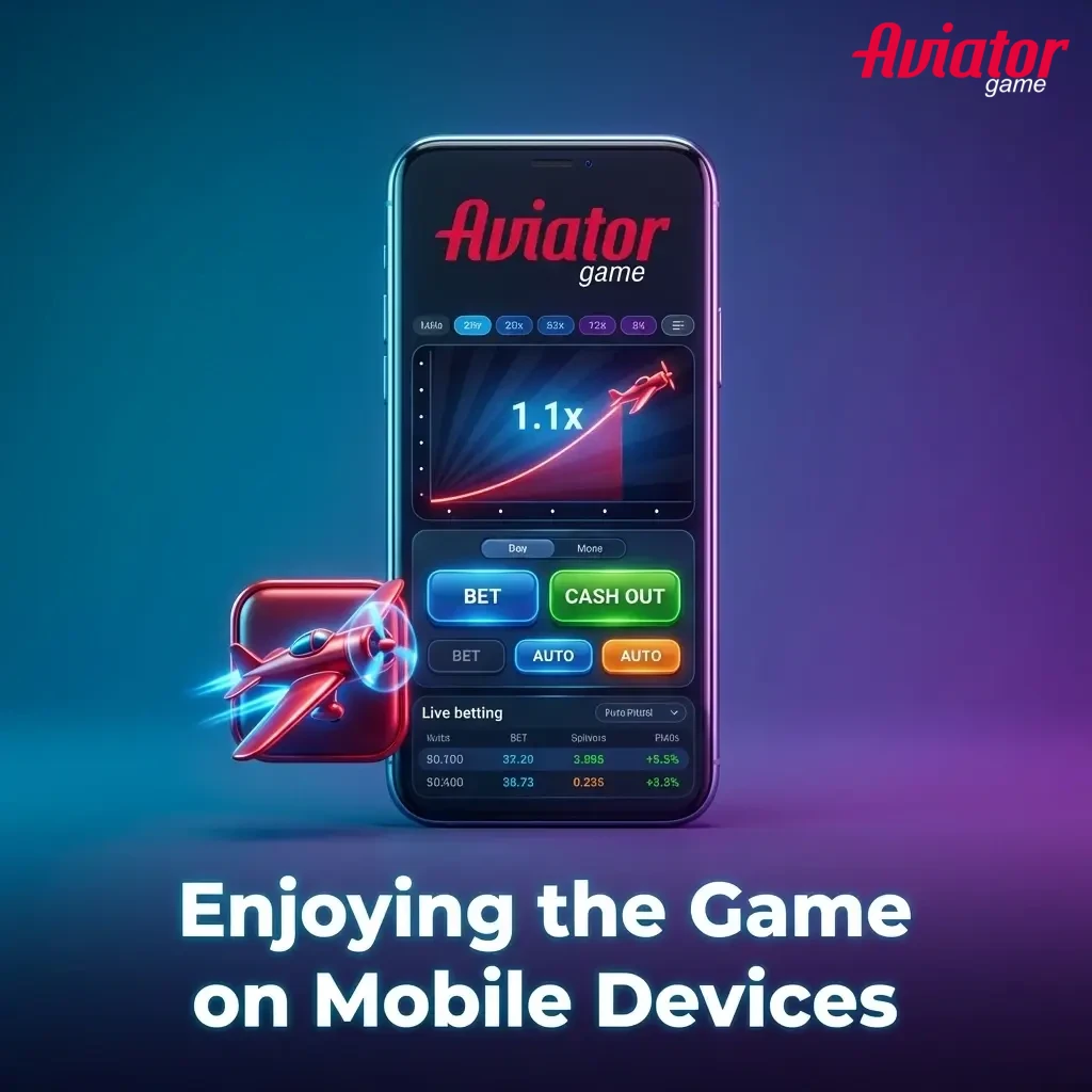 Mobile phone displaying the optimised Aviator game app for seamless gaming on the go.