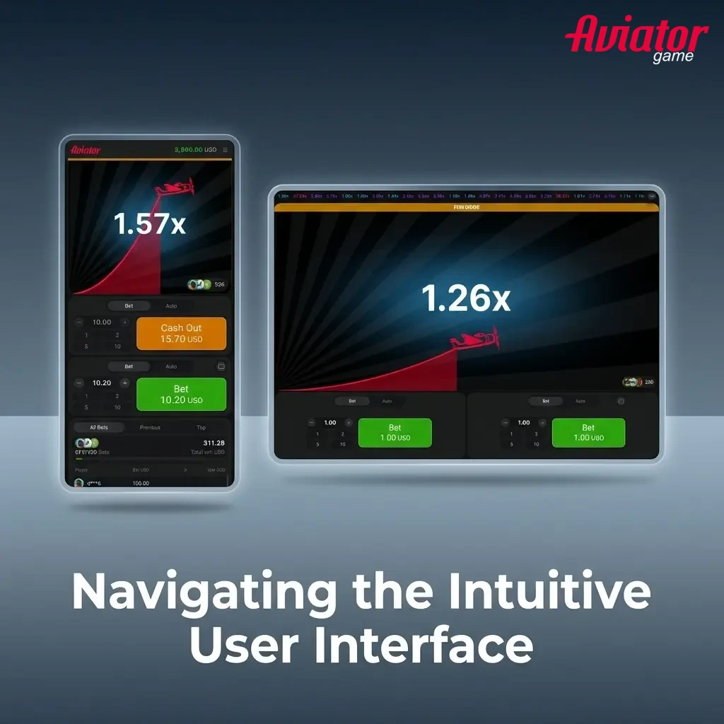 Intuitive game interface with a red plane on a dark background, dual betting panels, and live statistics bar.